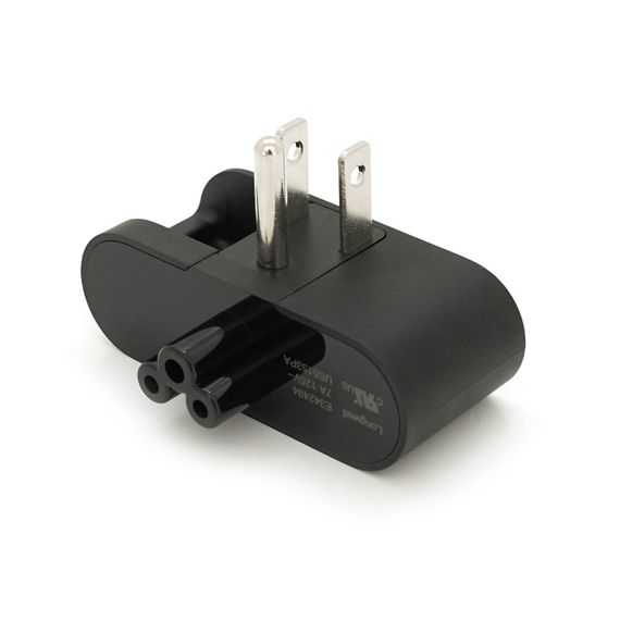 Перехідник складаний із заземленням, m-m, американка\3pin, Black, BOX | Зображення 1