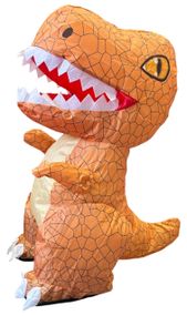 Динозавр на радіокеруванні T-Rex 60 см великий надувний від акумулятора з пультом дк коричневий музика рух