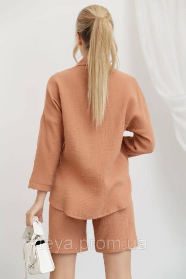 Костюм жіночий жатка колір світло-коричневий розмір M FA_03306 | Зображення 3