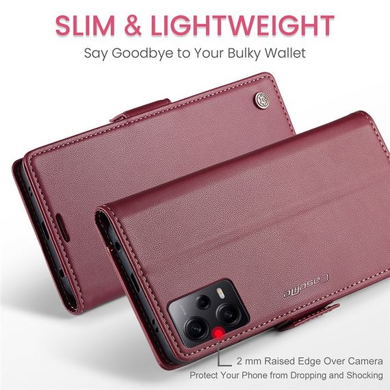 Кожаный чехол-книжка Retro Case для Xiaomi Redmi Note 12 Pro 5G / Poco X5 Pro цвет Красный | Зображення 4