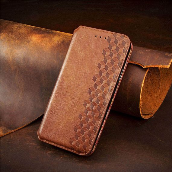 Кожаный чехол книжка GETMAN Cubic (PU) для Samsung Galaxy A13 4G Штучна шкіра, Слот для візитки, Коричневий | Зображення 5