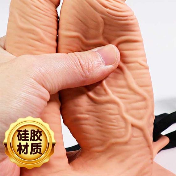 Подвійний порожнистий страпон із вібрацією Lovetoy Vibrating Unisex Hollow Strap On 10 режимів тілесний | Зображення 3
