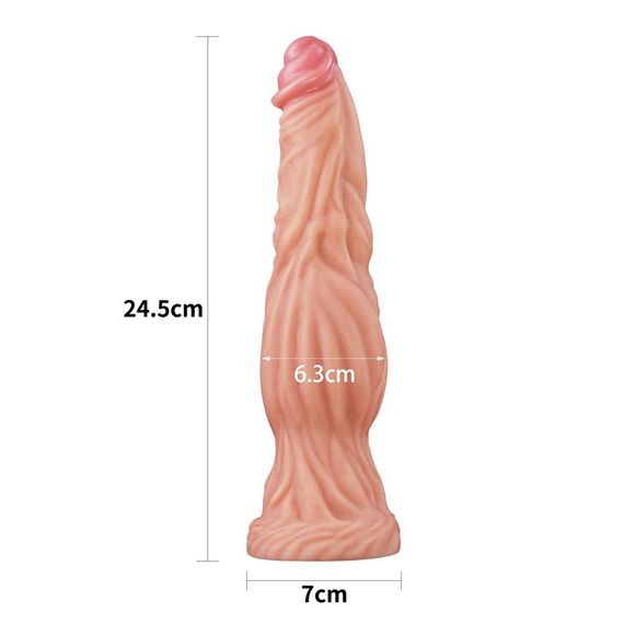 Фалоiмiтатор значного розмiру 9.5'' Dual layered Platinum Silicone Cock – Flesh Sex Aura | Зображення 7