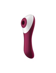 Вакуумний стимулятор із вібрацією Satisfyer Dual Crush, Винний червоний