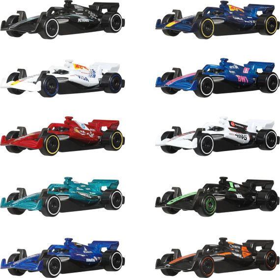 Набір із 10-ти машинок Hot Wheels Formula One Хот Вілс Формула 1 | Зображення 1