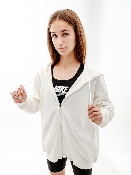 Толстовка Nike W NSW JRSY OS FZ HOODIE