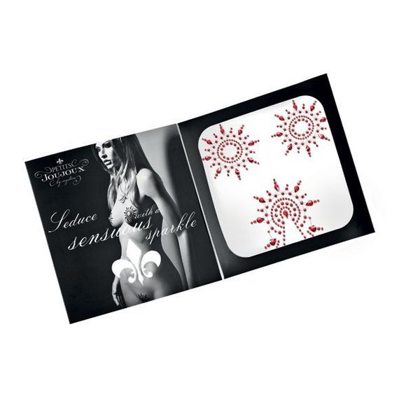 Пестіс з кристалів Petits Joujoux Gloria set of 3 - Red, прикраса на груди та вульву | Зображення 2