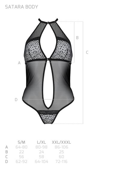 Сітчасте боді з мереживом на грудях Passion SATARA BODY L/XL red | Зображення 6