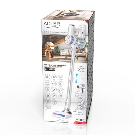 Пилосос вертикальний Adler AD 7079 акумуляторний з HEPA 13 та LED щіткою | Зображення 9