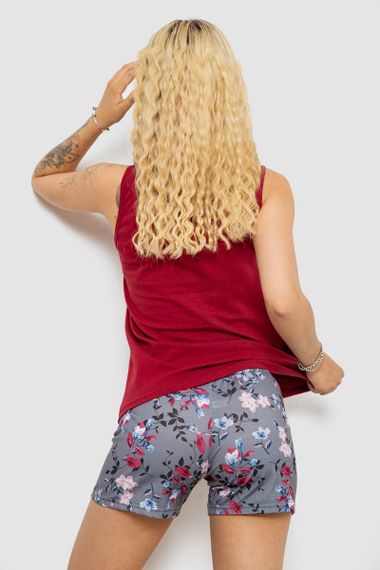 Пижама женская с принтом, цвет бордовый, 243R24499 | Зображення 3