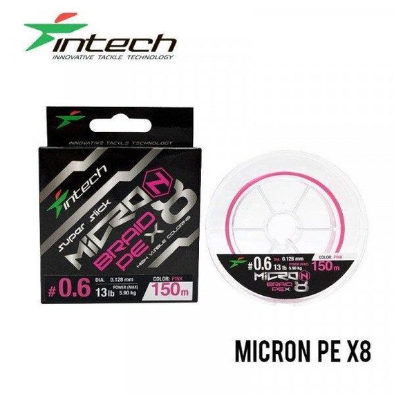 Шнур плетенный рыболовный Intech Интеч MicroN PE X8 150m 1.5 31lb / 14.07kg