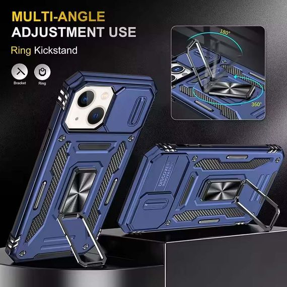 Ударостійкий чохол Camshield Army Ring для Apple iPhone 13 / 14 (6.1") Синій / Navy | Зображення 2