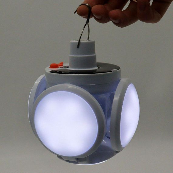 Лампа підвісна на сонячній батареї BL 2029, з USB, 14х12см / Ліхтар для кемпінгу з гачком / Складний акумуляторний світильник | Зображення 5