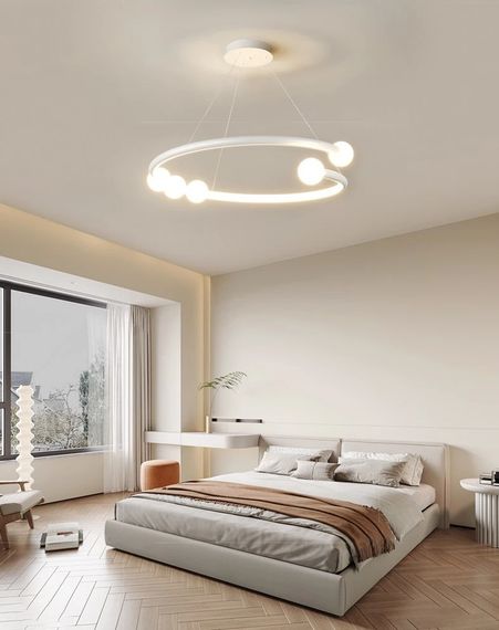 Люстра світлодіодна підвісна LED світильник для квартири на стелю лед 27563 Білий 25-90х60х60 см. | Зображення 1