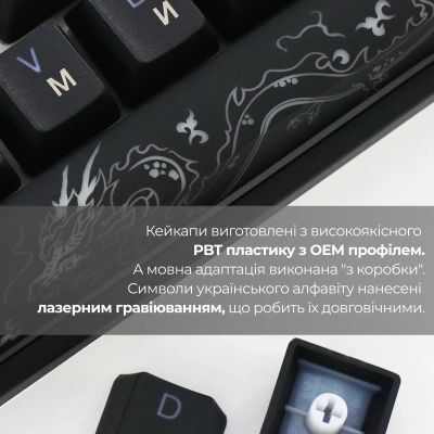 Клавиатура Ducky One 3 Mini Cherry MX Red RGB UA USB Black (DKON2161ST-RUAPXCLAWSC1) | Зображення 2