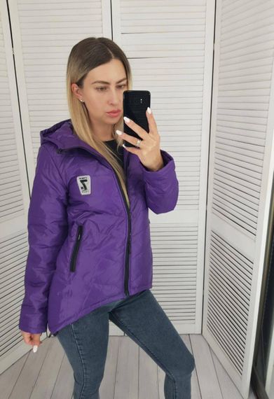 Жіноча демісезонна куртка з емблемою, арт.210/7, фіолет | Зображення 9