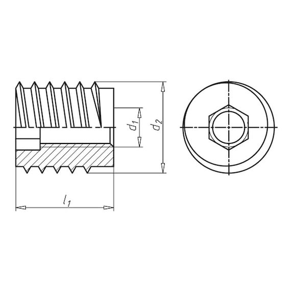 Гайка меблева врізна Тип SK | Зображення 1