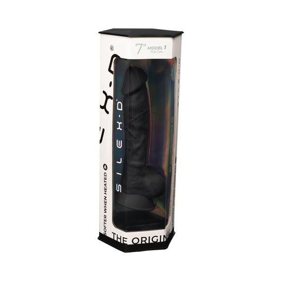 Фалоімітатор SilexD Johnny Black (MODEL 1 size 7in), двошаровий, силікон + Silexpan, діаметр 3,8см | Зображення 5