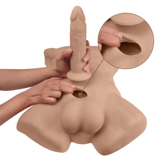 Торс з фалоімітатором на присосці SilexD Apollo L Male Torso Caramel | Зображення 3