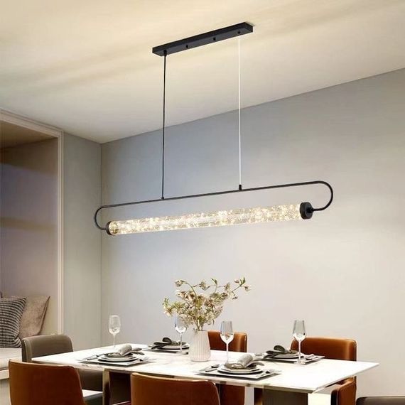 Люстра світлодіодна підвісна LED світильник для квартири на стелю лед 26914 Чорний 25-150х6х120 см.