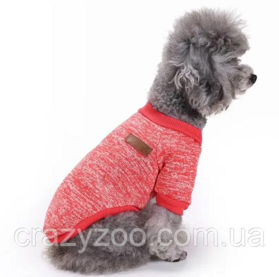 Кофта для собак и котов EcoToys Red S рябая красная A: 25 см B: 34 см C: 20 см 7105 | Зображення 5