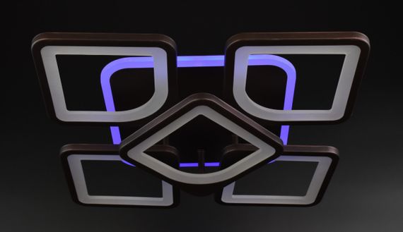 Люстра світлодіодна стельова LED світильник для квартири на стелю лед з пультом 25859 Коричневий 11х40х40 см. | Зображення 5
