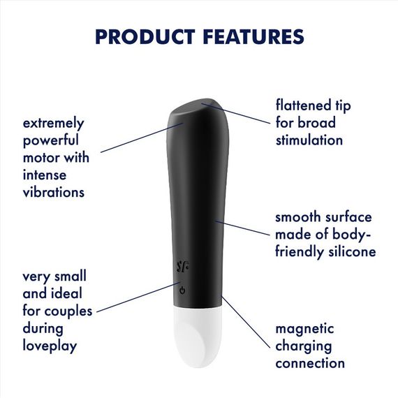 Вибропуля для целенаправленной стимуляции Satisfyer Ultra Power Bullet 2 Black Sex Aura | Зображення 3