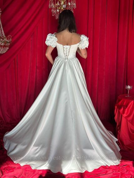 Весільна сукня "Квіти", 44 молочна | Зображення 3