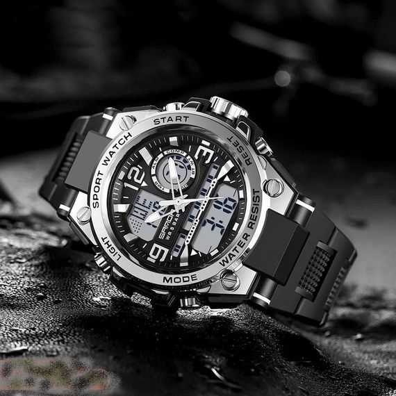 Часы Sanda 6024 Black-Silver | Зображення 1