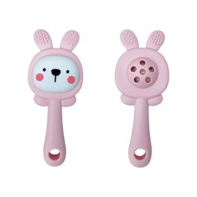 Силіконовий прорізувач-брязкальце "Зайка" MGZ-0427(Pink)