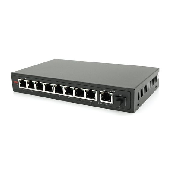 8мі портовий PoE Full Gigabit комутатор ONV-POE33108PFG, 8xPoe1000Мбіт + 1х1000 Мбіт + 1xSFP 1000Мбіт, до 250м, IEEE802.3af/at, | Зображення 1