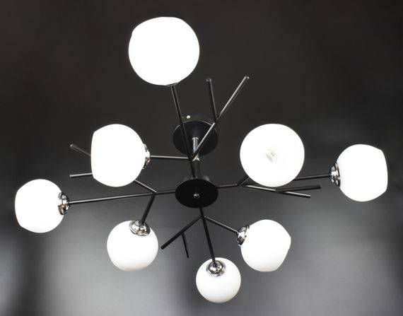 Люстра стельова на 8 лампочок 27078 Чорний 34х85х85 см. | Зображення 1