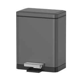 Відро для сміття Koer TC-010306-07 з плавним закриттям, прямокутне, 6 л, графіт (KR5602)