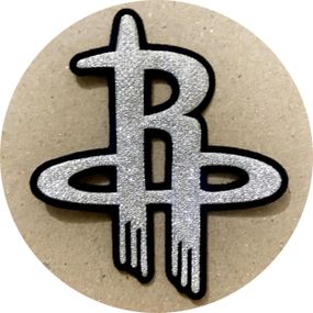 Нашивка на одяг (термо) Houston Rockets 67*77 мм Срібляста