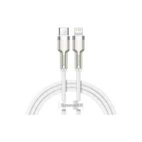 Дата кабель USB-C to Lightning 2.0m Cafule Metal PD 20W white Baseus (CATLJK-B02)