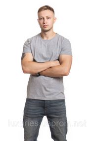 Мужская футболка Серая, футболка классическая мужская OverSize, футболка летняя, стильная мужская футболка XXL