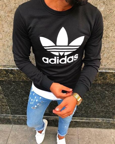 Світшот зима/осінь фліс Adidas  колір чорний