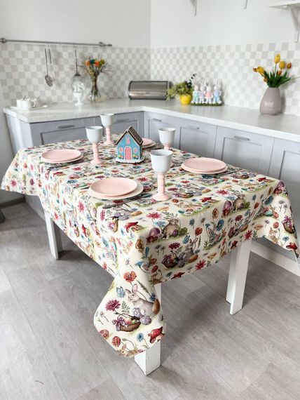 Скатертина гобеленова EDEN1017 Limaso, 137х240, Прямокутна, Великодній, Без люрексу, 75% поліестер, 22% бавовна, 3% акрил, Гобелен | Зображення 4