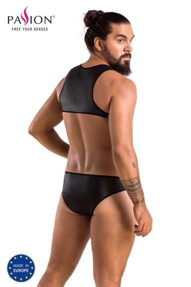 Мужское кожаное боди Passion 056 ADAM L/XL Black, заклепки sexstyle | Зображення 5