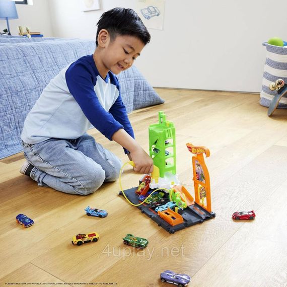 Трек Хот Вілс Сіті Заправна станція Оригінал АЗС Hot Wheels City Super Recharge Fuel Station | Зображення 5