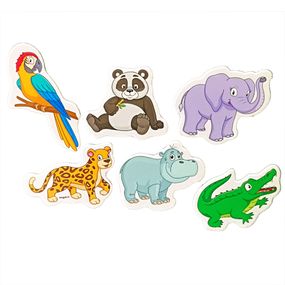 Дитячий набір магнітів "Тварини ЗОО малюнки" ML4032-25 в наборі 6 магнітів