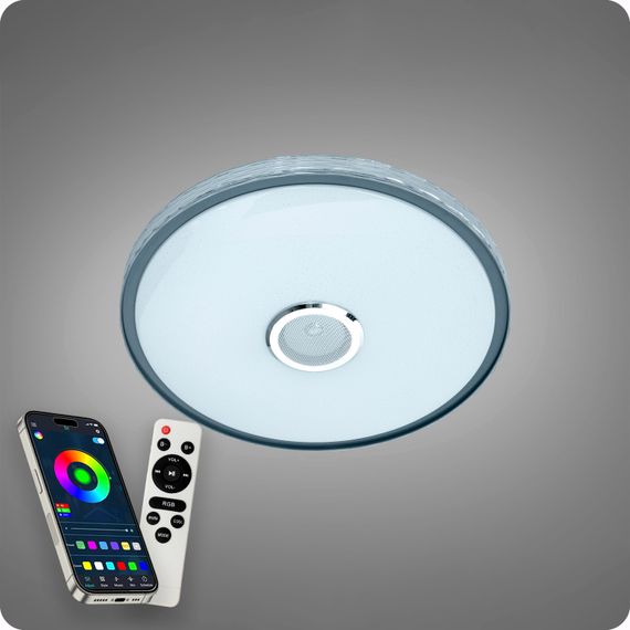 Люстра світлодіодна 517 Dlight RGB з пультом і  колонкою 80Вт Білий (02167) | Зображення 5