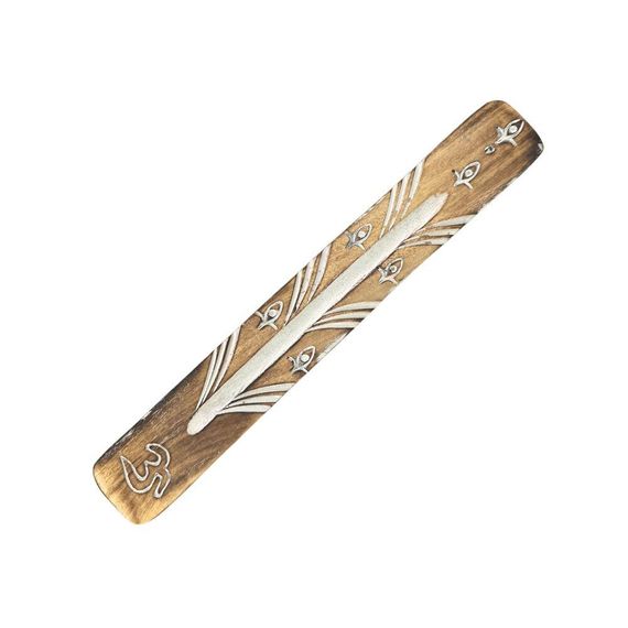 Підставка під пахощі з мангового дерева із білим покриттям Ом 5056368304705-3