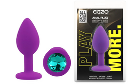 Силиконовая анальная пробка EGZO - Silicone Purple Round Plug Marine, size S Sex Aura
