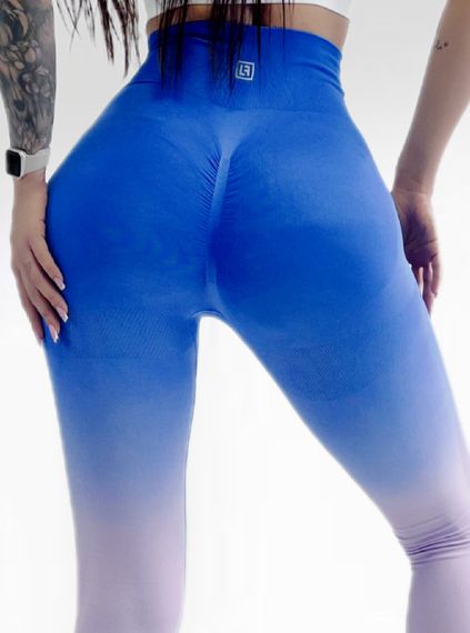 Лосіни пуш ап для фітнесу з високою талією LILAFIT Синьо-рожевий градієнт М (LFL000033) | Зображення 3