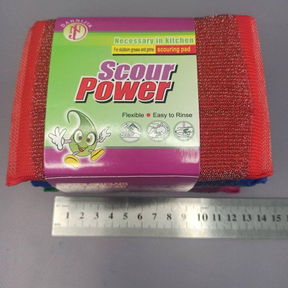 Губка кухонна з металевим ворсом "Scour Power". 4 шт. | Зображення 3