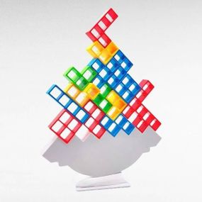 Игра настольная развивающая для всей семьи Балансирующая башня на 32 детали TETRA TOWER