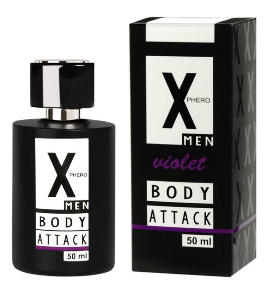 Духи з феромонами для чоловіків X phero Men Violet Body Attack, 50 ml Sex Aura