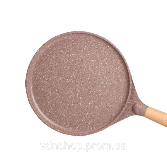 Алюминиевая блинная сковорода с мраморным антипригарным покрытием Ø 28 см, толстое дно MGC кофейного цвета HP-4-430CO | Зображення 3