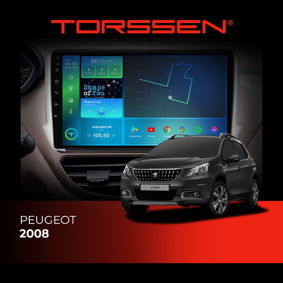 Штатна магнітола Torssen Peugeot 2008 FL10 4+64Gb 4G Carplay DSP